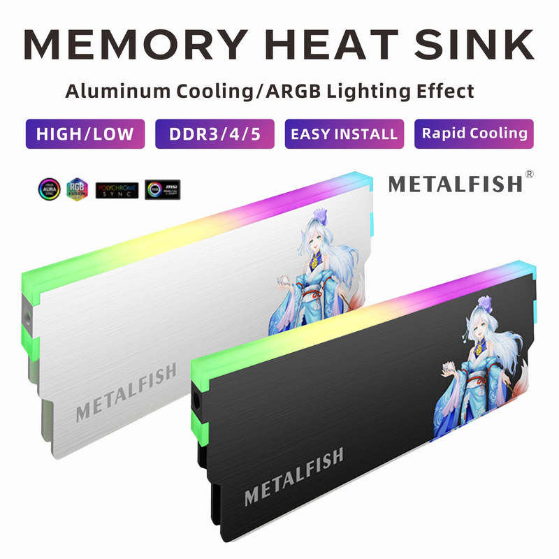 Ddr5 Rgb Ram - METALFISH DRAM Heatsink 5V-3PIN ARGB DDR3